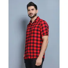Camisa Social Estampada xadrez Masculina manga curta festa junina 2024