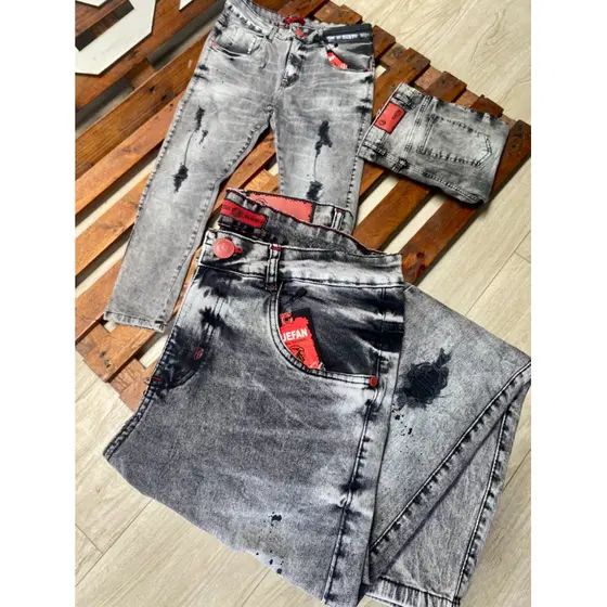 Calça Jeans Jogador Masculina Estonada Destroyed Slim Confortável Modern