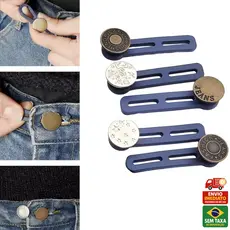 Extensor de Botões Calça Jeans Ajuste Duplo Unissex Confortável Silicone Aumenta Medidas Extende Botão
