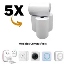 Bobinas Térmicas Mini Impressora Gatinho P2 Peripage Paperange Keep - 5 Rolos