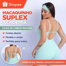 Macaquinho Suplex Academia Feminino Com Faixa Roupa Macacão Fitness Confortável Zero Transparência Treino