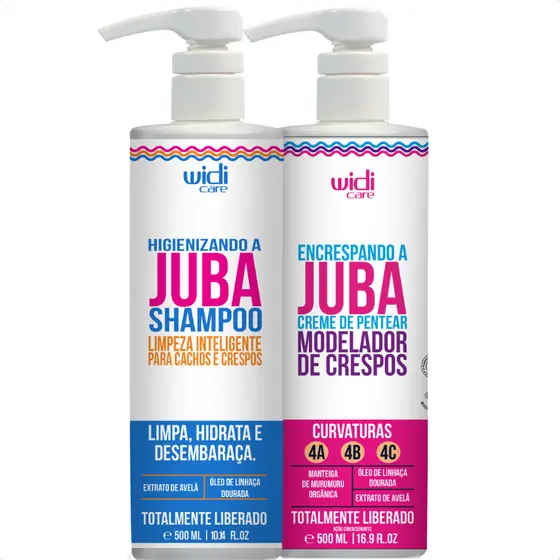 Kit Higienizando a Juba 500ml + Encrespando a Juba 500ml Widi Care