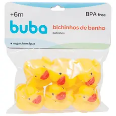 Kit 6 Patinhos de Banho Buba Amarelo