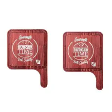 OFERTA KIT 2 Tábuas de Hamburguer Rustico "Burguer Time" de Madeira Cozinha, Grelhados
