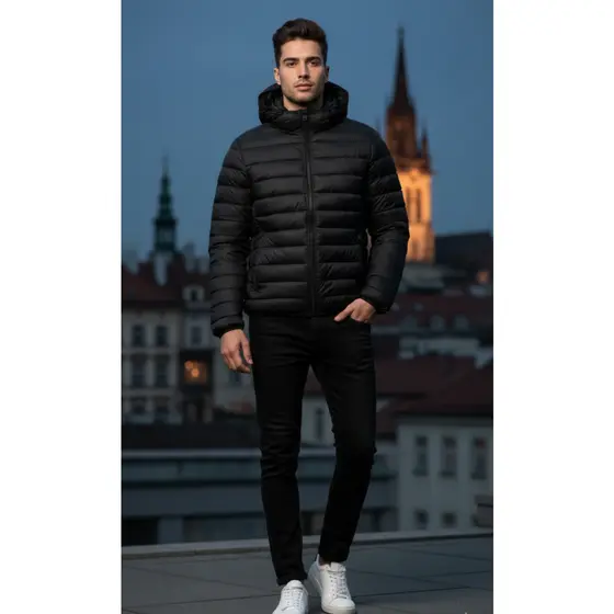 Jaqueta Bobojaco Puffer Capuz Removível Impermeável Bolsos Internos Frio Inverno