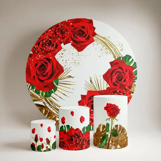 Kit Painel + Trio de Cilindro Tema Floral