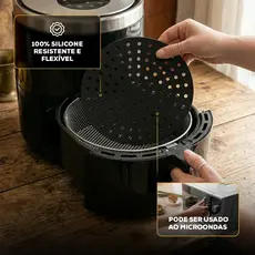 Tapete Protetor Silicone para Air Fryer – Não Gruda na Cesta