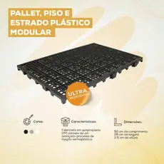 Estrado Plástico Pisoplastic 50x25x2,5cm com Encaixe Modular Fácil