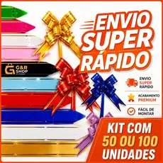 Kit 50 E 100 Laços Mágicos Para Presente Com Filete Dourado P/M/G Com Diversas Cores