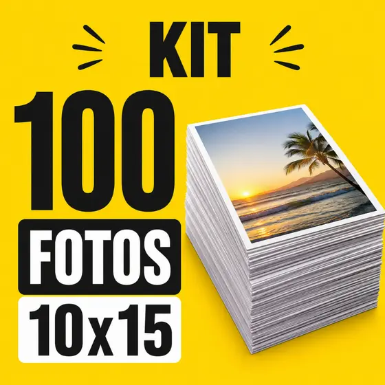 Pacote 100 Fotos Papel Fotográfico Brilhante Premium Revelação de Fotos