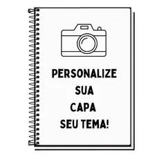 Caderno Personalizado com Foto, Nome ou Tema - Capa Exclusiva - 1, 10 ou 20 Matérias - Escolar, Espiral, Capa Dura