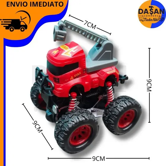 Carrinho Monster Truck 4x4 – Trator de Ferro Rodão Fricção Infantil