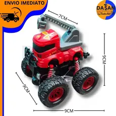 Carrinho Monster Truck 4x4 – Trator de Ferro Rodão Fricção Infantil