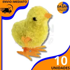 Kit com 10 Pintinhos Amarelos Mecânicos a Corda – Brinquedo Infantil Divertido para Festas