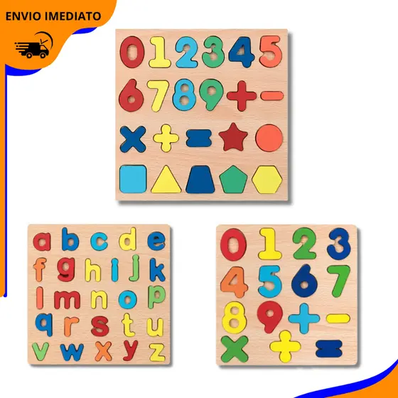 Tabuleiros Didáticos – Aprendizado Infantil com Alfabeto, Números e Formas completo