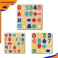 Tabuleiros Didáticos – Aprendizado Infantil com Alfabeto, Números e Formas completo