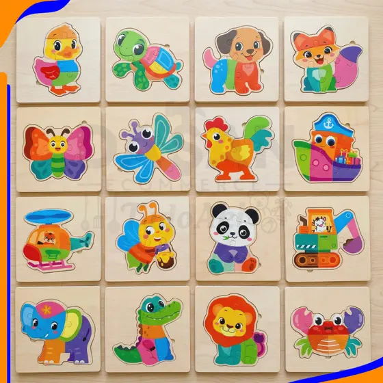 KIT 4 QUEBRA-CABEÇA INFANTIL, DIVERSOS PARA SUA CRIANÇA EM DESENVOLVIMENTO.