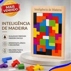 Tetris Quebra-Cabeça 3D Colorido Tangram De Madeira /jogos infantis educativos /Brinquedo Educativo