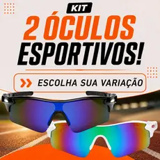 KIT 2 Óculos de Sol Corrida Ciclismo Masculino e Feminino Proteção UV400 Beach Tennis Praia Volei Lente Antireflexo