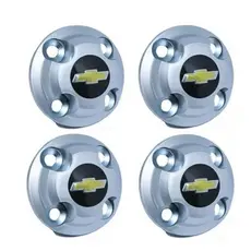Kit Calota Centro Roda New Silver Corsa Classic Prisma Onix Celta Astra 4x100