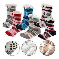 3 Pares Meia Térmica Forrada Lã Adulto Frio Antiderrapante