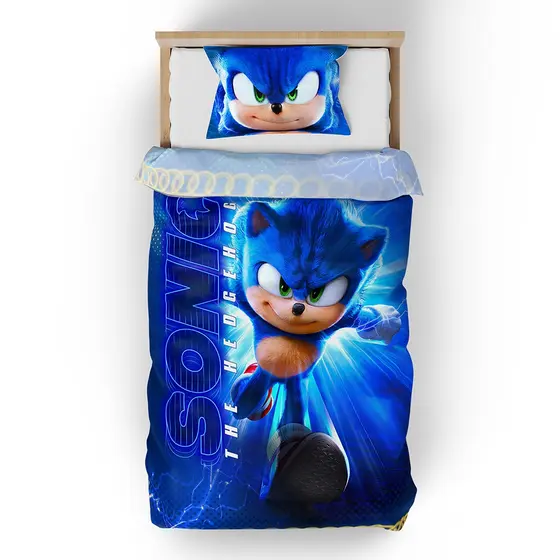 Jogo de Cama SOLTEIRO Gamer Fanboy - SONIC THE HEDGEHOG