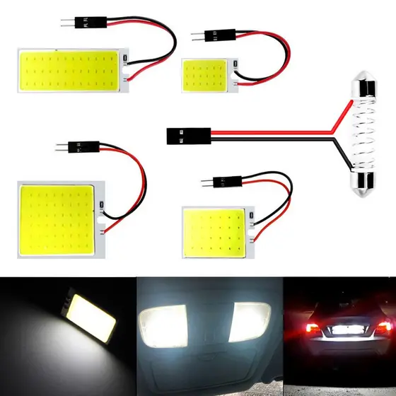 4 Pçs Lâmpadas LED De Sinal COB Festoon 31mm 36mm 39mm 41/42mm C5W 168 Luzes De Leitura Interior Do Carro T10 Cúpula Branca Lâmpada Placa De Licença