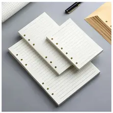 100 folhas Refil fichário caderno argolado 6 furos A5/A6 ( cor branco)