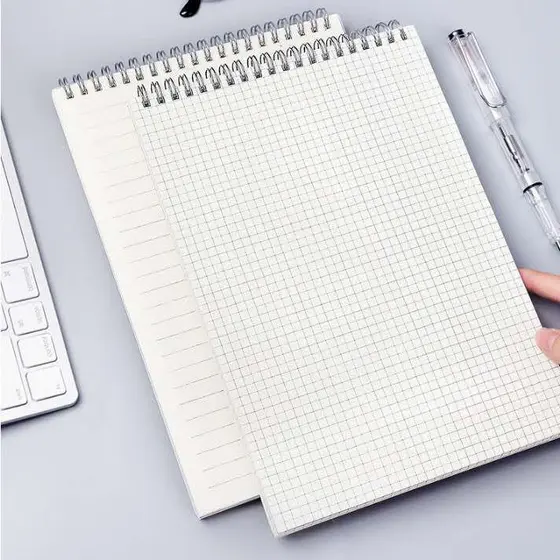caderno A5 capa transparente espiral com aba dobrável é ideal para estudantes e escritórios 2240