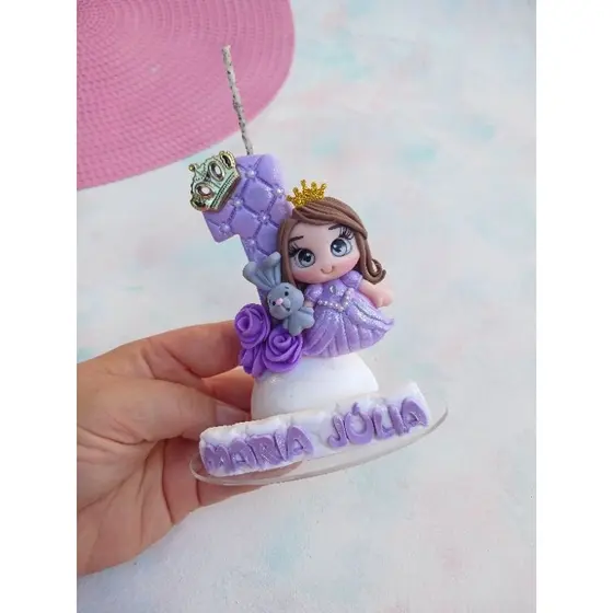 vela em.biscuit da princesa Sofia