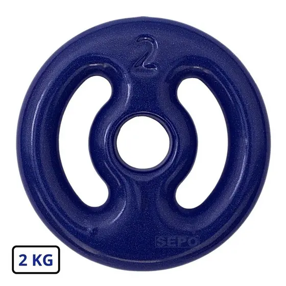 Anilha Emborrachada Fitness 2 Kg Azul
