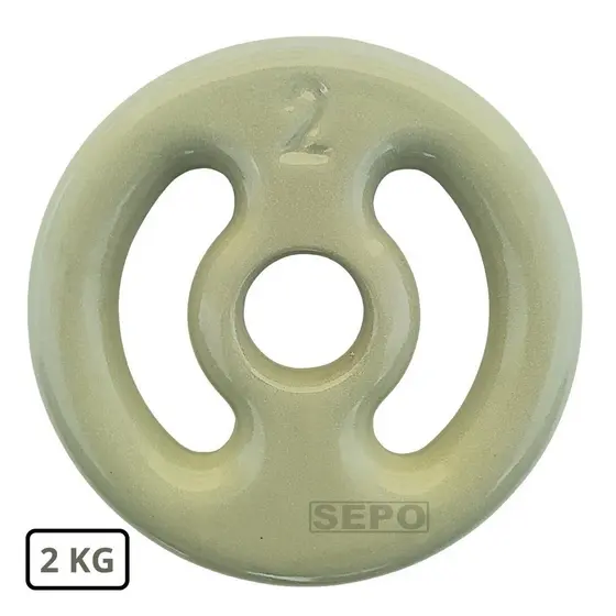 Anilha Emborrachada Fitness 2 Kg Cinza
