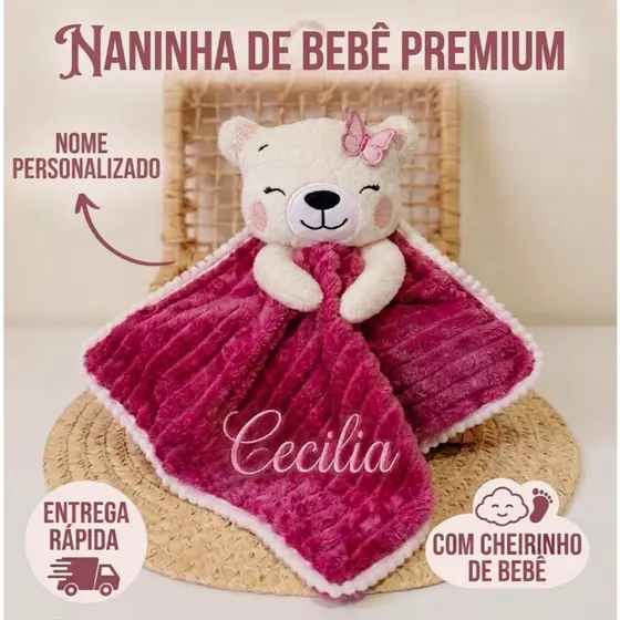 Naninha Personalizada com Nome Ursinho
