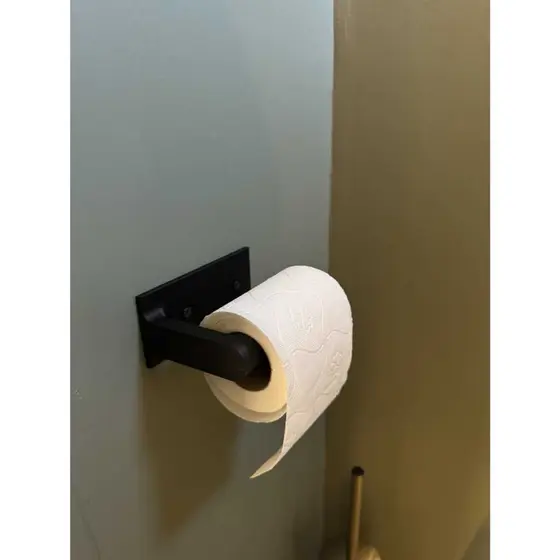 Porta Papel Higiênico De Parede Premium Preto Fosco Luxo Banheiro