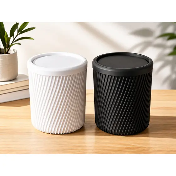 Lixeira Pequena de Mesa com Tampa Minimalista Moderna para Quarto Home Office e Cozinha