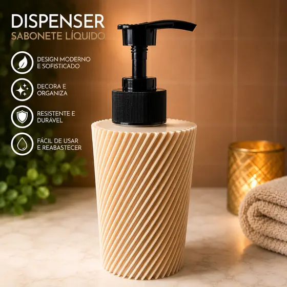 Dispenser de Sabonete Líquido Decorativo Porta Sabonete Moderno