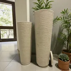 Kit 2 Vasos Coluna Ibiza Escovada P 59cm e M 70cm Para Plantas ou Flores Premium Preço de Fabrica