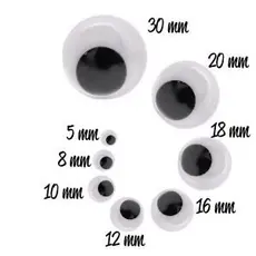 Olhos móveis para artesanato- 100 unidades no pacote