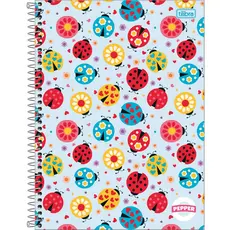 Caderno Espiral Capa Dura Universitário 10 Matérias Pepper Feminino 160 Folhas - Sortido