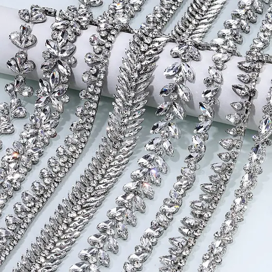 Fita Termocolante de Strass Cristal para Vestidos Casamento e Cintos
