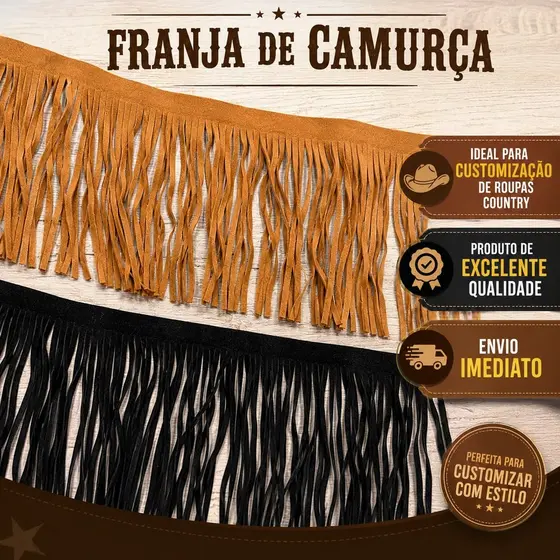 Franja de Camurça - 1 ou 3 Metros para Jaqueta Country