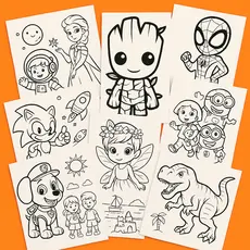 Desenhos Para Colorir 50/100/200/300 E Pintar Folhas Soltas Menino E Menina Vários Temas Variados