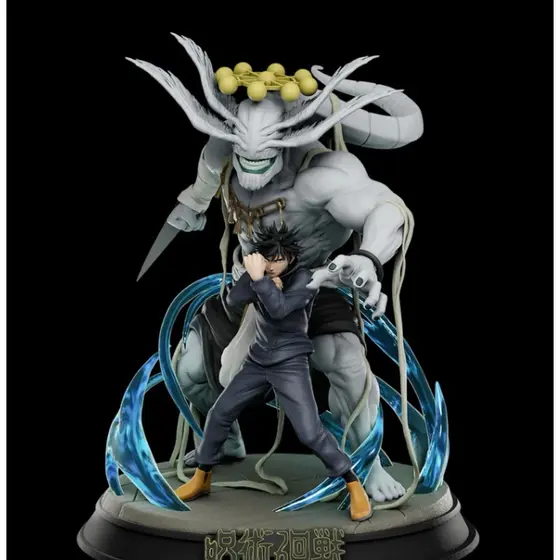 Action Figure Megumi Fushiguro + Mahoraga 30cm | Jujutsu Kaisen | Estátua em Resina Premium
