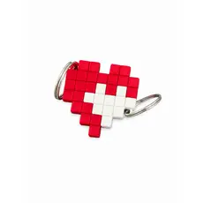 Kit 5 Pares Chaveiro Casal Coração Pixelado Encaixável Gamer Geek Kit Namorados