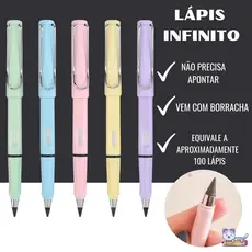 KIT Lapis Infinito Nova tecnologia ilimitada escrita na cor GRAFITE novidade