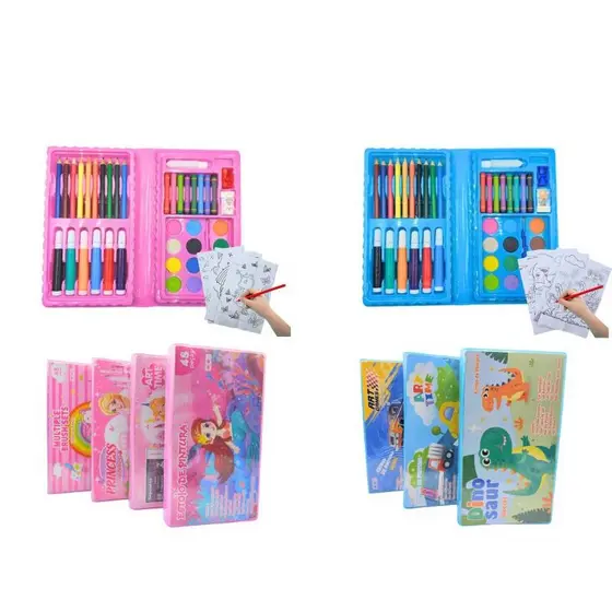 Estojo Maleta Pintura Infantil - 48 Peças MENINO/MENINA, desenho, arte, pintura, diversão (aleatório)