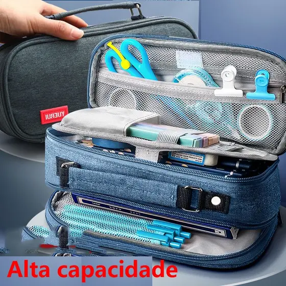 Estojo De Lápis De Grande Capacidade Com Zíper/Estojo Box/Estojo Escolar/Papelaria