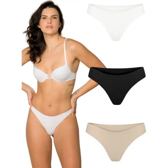 Kit 3 Calcinhas Feminina Lisa Cavada Microfibra Confortável Sensual