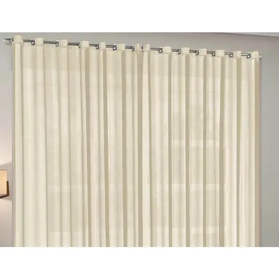 Cortina Carlos Voil Palha 12 x 2,50 - Para Quarto/Sala e Escritório - Entrega Rápida
