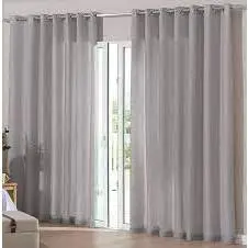 Cortina Em Tecido Transparente Voil Cinza 3 x 2,50 - Para Quarto/Sala e Escritório - Envio Imediato
